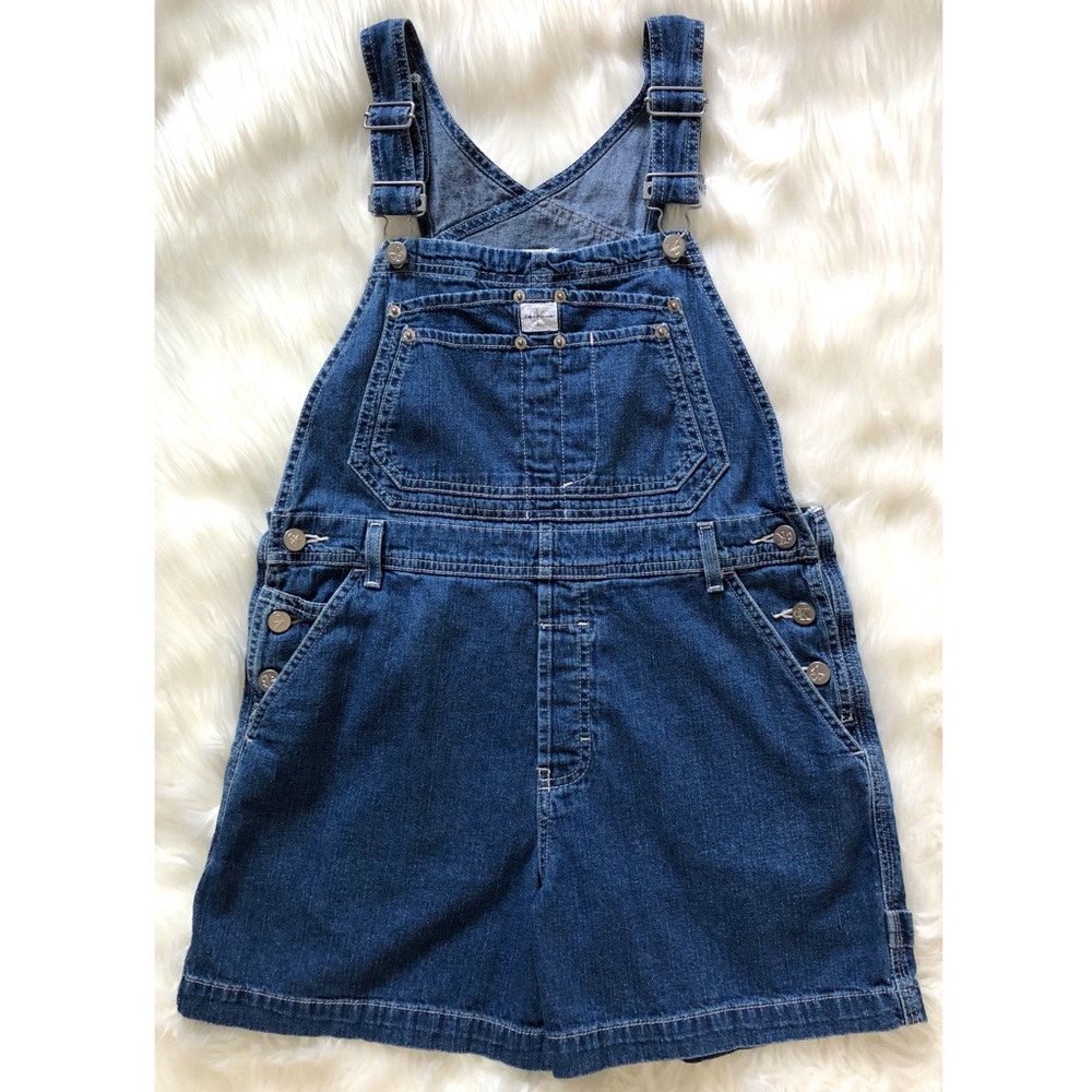 VTG CALVIN KLEIN Overalls Shorts Sz S